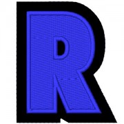 Letra R azul
