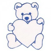 Emblemas Criança Ursa Azul com Coração