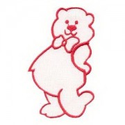 Emblemas Criança Urso vermelho com Laço