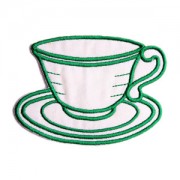 Emblemas Living Louça Chávena Pequena Branca e Verde