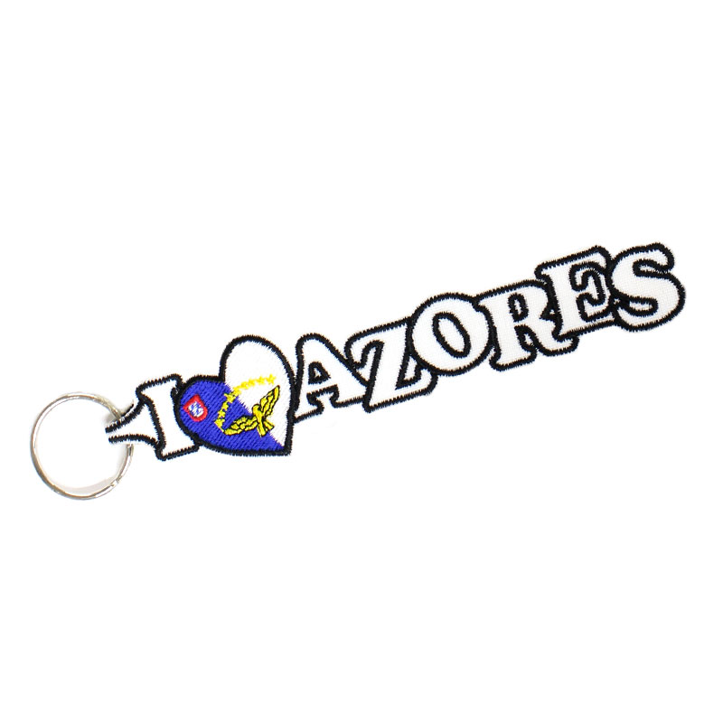 Porta-chaves Branco I LOVE AZORES - Bandeira Açores