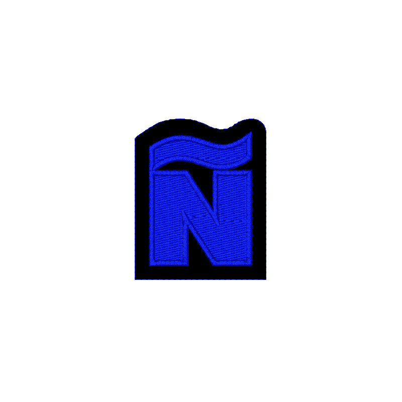 Emblemas Living Caractere Ñ - N com Til - Azul