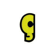 Emblemas Living Caractere Ç - Cê-cedilha - Amarelo