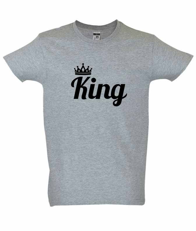Dia dos Namorados King T-Shirt Cinza Homem
