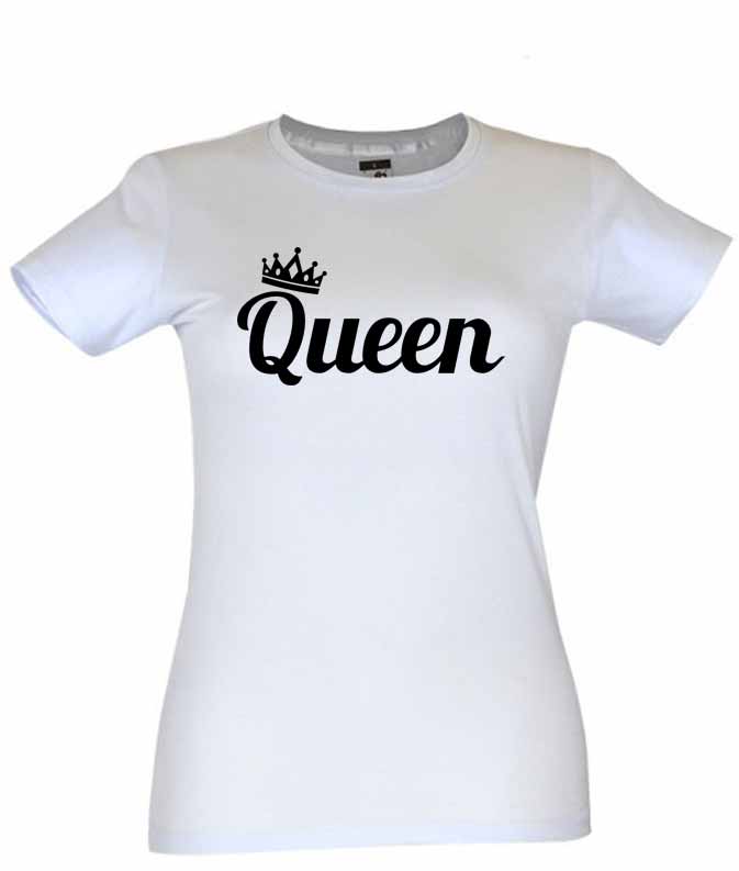 Dia dos Namorados Queen T-Shirt Branca Senhora