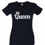 Dia dos Namorados Queen T-Shirt Preta Senhora