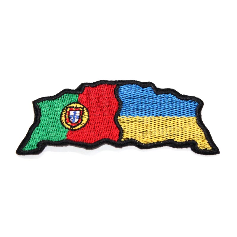 Emblemas Locais Bandeira Portugal Ucrânia.
